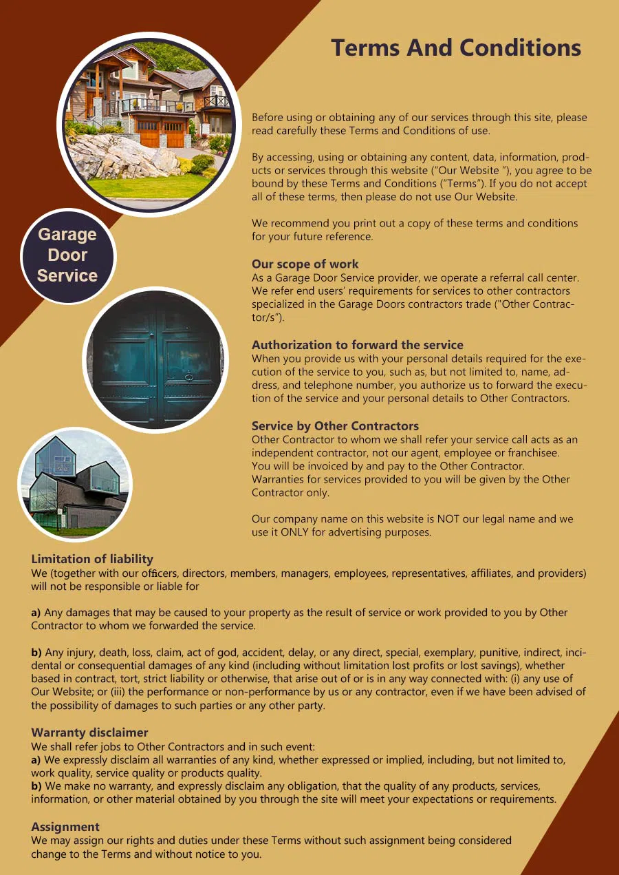 5 Star Garage Doors Lantana, FL 561-869-4425 - terms6